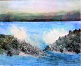 17 - Spray on the Rocks - Watercolour & Gouache - Margaret Cross.JPG
